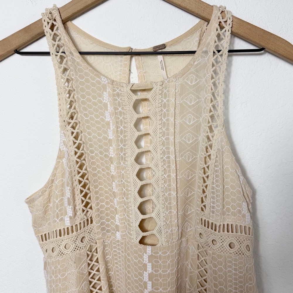 FREE PEOPLE WHEREVER YOU GO MINI IVORY WOMEN DRESS SIZE 4 PRE-OWNED - Picture 3 of 9